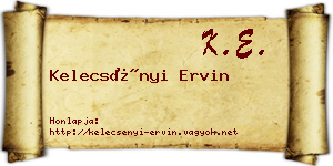 Kelecsényi Ervin névjegykártya