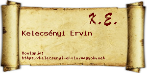 Kelecsényi Ervin névjegykártya